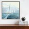 Sailing Ships III by Rick Novak 16-in. W x 16-in. H. Canvas Wall Art Print Framed in Grey